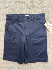 All in Motion Boys Youth 8 Blue Flat Front School Uniform Chino Shorts