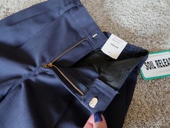 boys girls school uniform pants navy blue with pockets, easy care wrinkle free