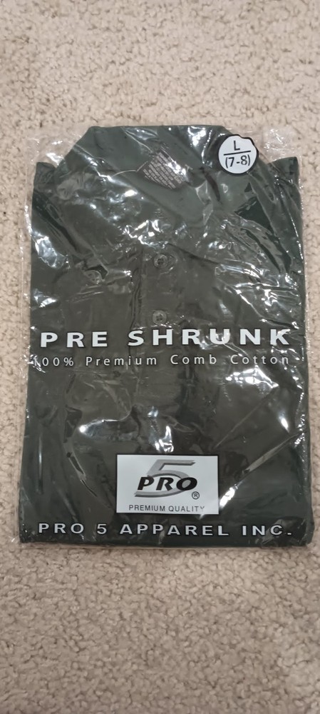 Boys Pro 5 School Uniform Polo – L (7-8) – Forest Green