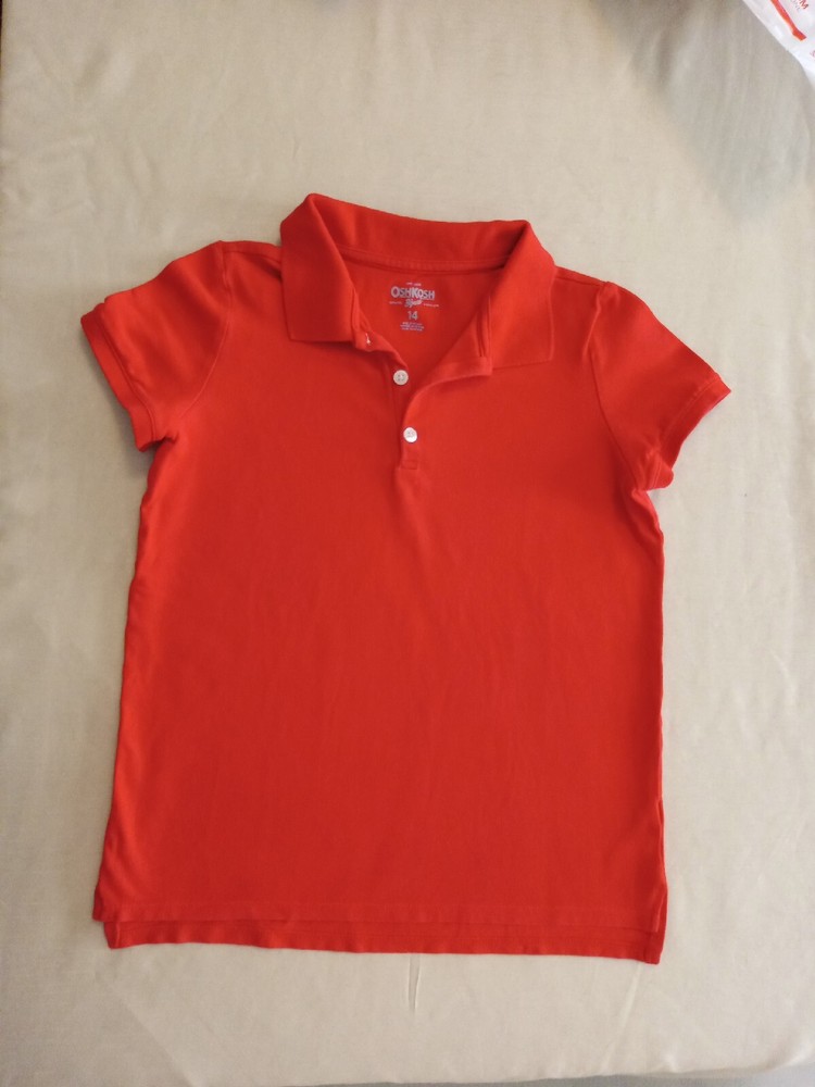Boy Oshkosh B’gosh Uniform Red Polo Shirt (Size 14)