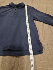 Dennis Uniform Youth Long Sleeve Polo Shirt Navy Blue YXS 5-6 School Uniform Top