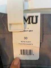 Tom Sawyer Boys Husky Pleated Uniform Shorts Gray Size 30 NWT