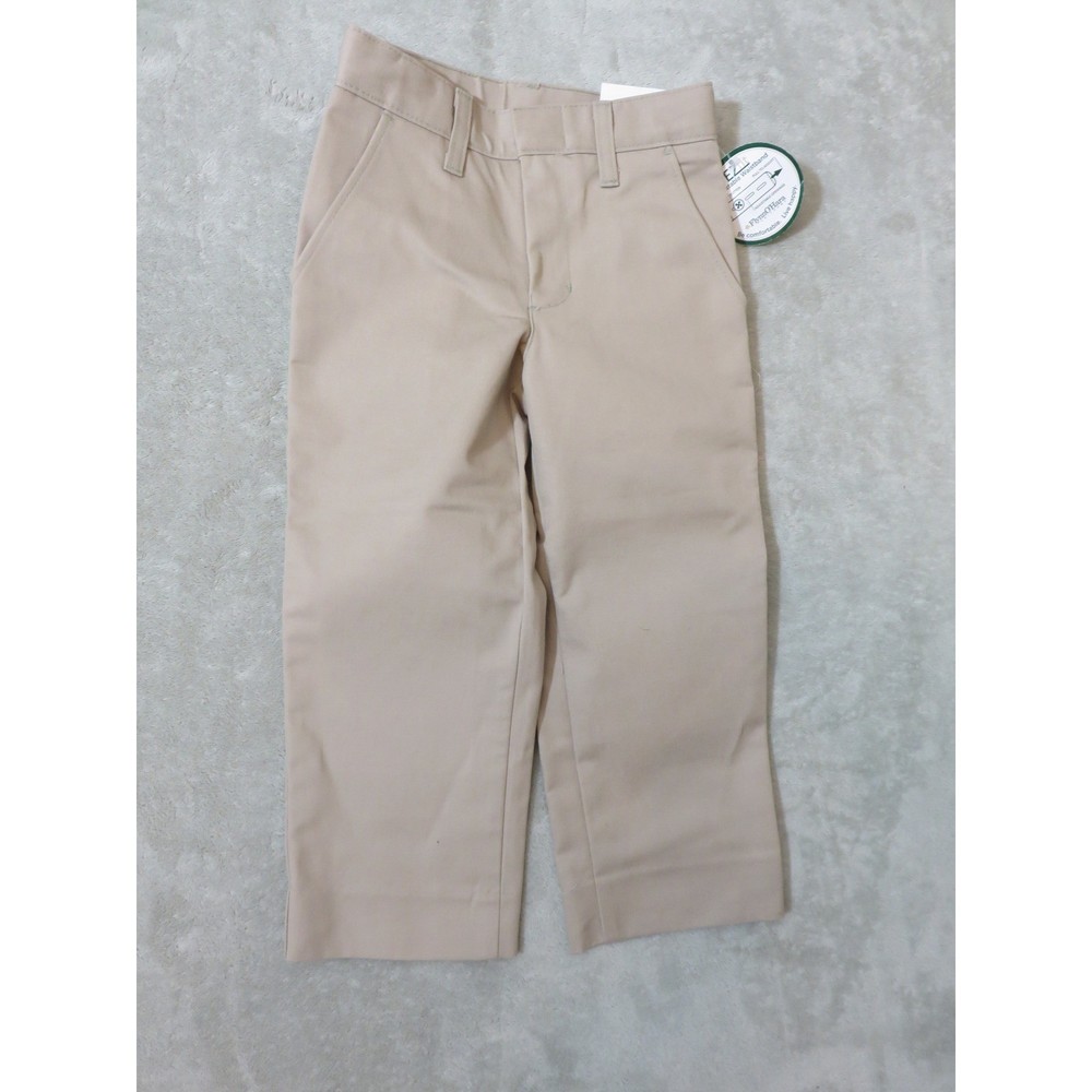 Flynn O’Hara Boys Khaki Twill Slim Pants Size 4S Adjustable Waist School Uniform