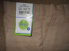 Real School Uniform Boys Khaki Pants Sz 5 Flat Front Pockets Adjustable Waist