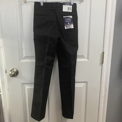Chaps NWT Boys’ School Approved Black Pleated Front Pants Size 10 Slim