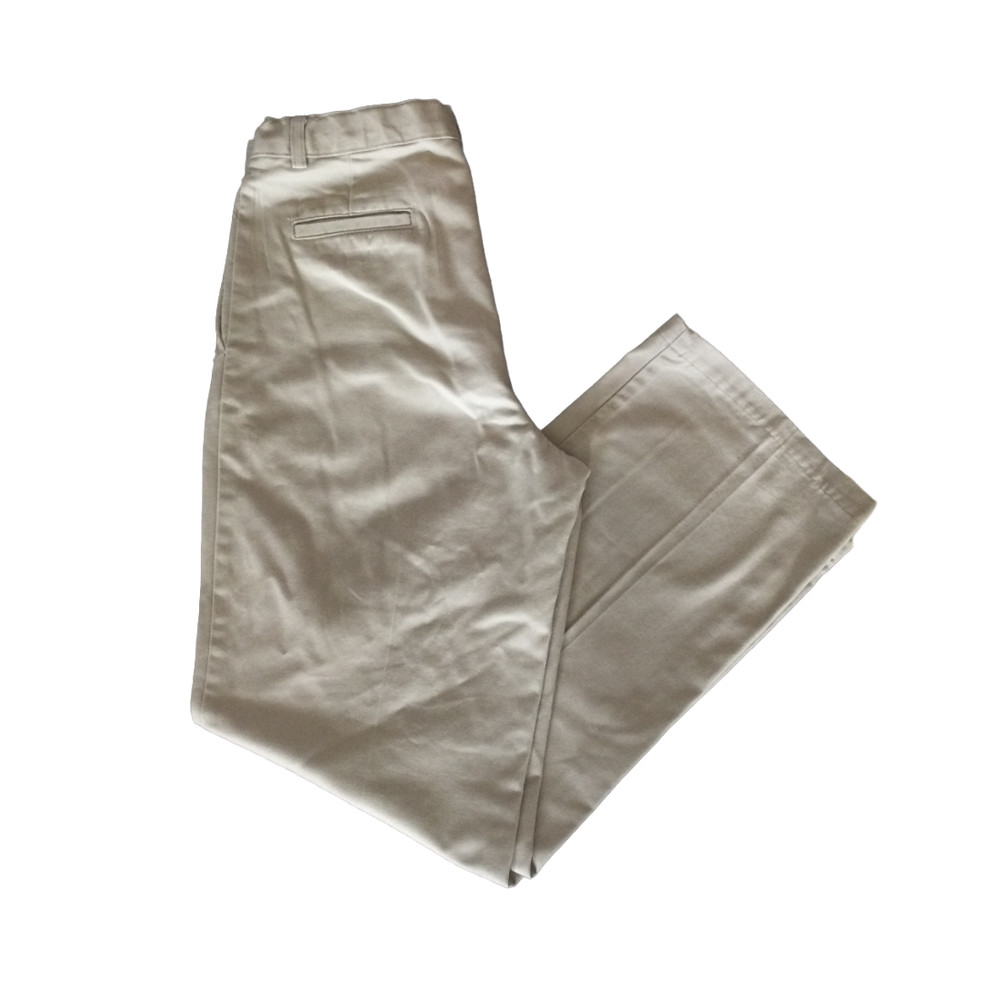 Izod Husky Khaki Boys Youth Pleated Pants Adjustable Waist Size 20 Reg Uniform