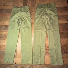Lot of 2 Vintage Boy Scouts of America Uniform Pants Trousers Talon Zip Green