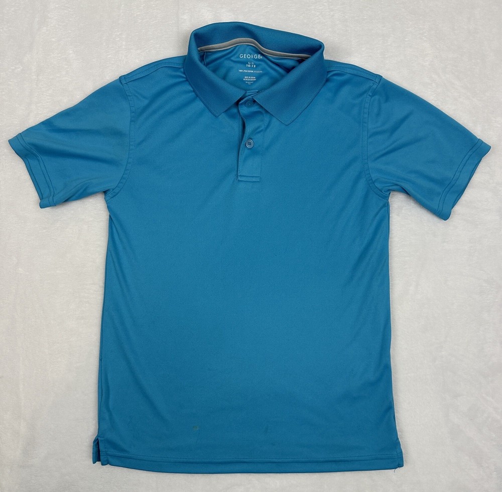 George Boys School Uniform Short Sleeve Performance Polo Shirt – Large (10-12)
