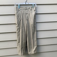French Toast Boys 3 Pair School Uniform Elastic Back Pants size 6 Tan & Navy