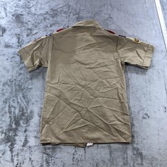 Vintage Boy Scouts Of America Shirt Youth Large Tan Uniform Patches USA 2000s