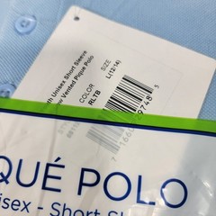 Real School Uniforms Pique Polo Shirt Unisex Short Sleeve Lt Blue Youth L 12/14