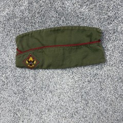 Vintage Boy Scouts Of America Shirt Hat Set Boys 10-12 Green Scout Uniform Twill