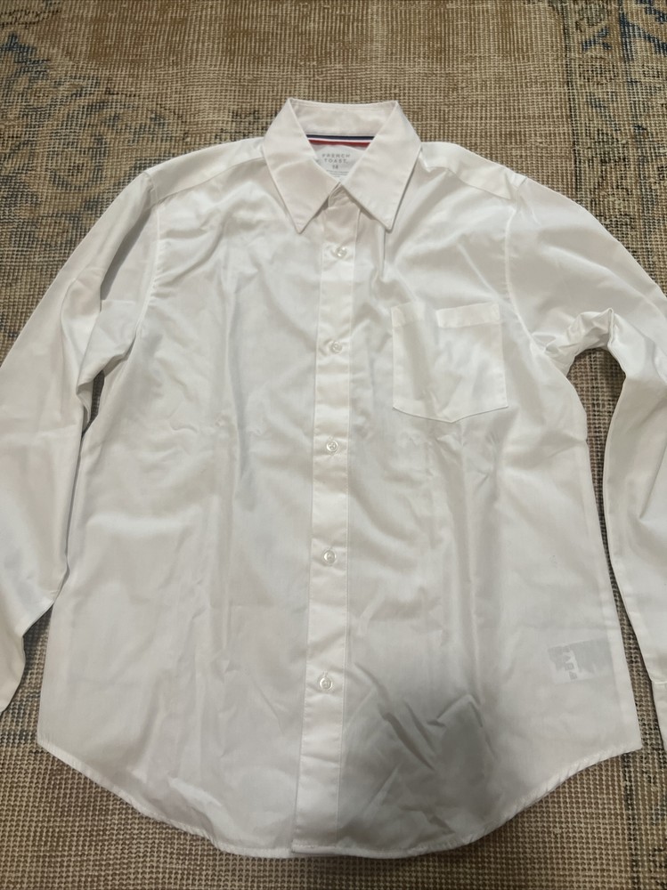 Boys French Toast Uniform White Long Sleeve Dress Shirt Size 14