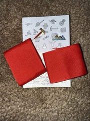 BOY CUB SCOUT Red Epaulet Red & 2 Weblo Achievement Pins. New Other. LOT.