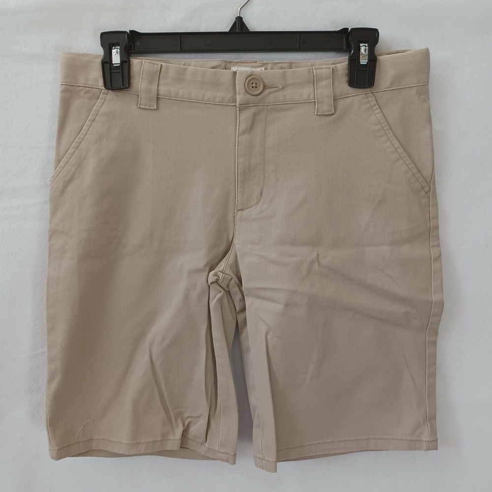 CAT & JACK BOYS Khaki SCHOOL UNIFORM SHORT SZ 16 Length 18 In