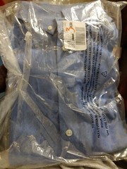 Lands End No Iron Pinpoint Oxford Boys 18 Dress Shirt French Blue Short Slv #22