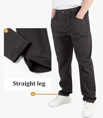 Boys’ Pleated Dress Pants Kids Elastic Waist Twill Straight 10-11 Years Black