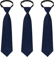 French Toast Boys School Uniform Adjustable Solid 14-20 Size Tie Navy 3 Pack