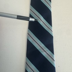 Lot of 3 Lands End Boys School Uniform Zipper Ties Size Medium Blue Stripes