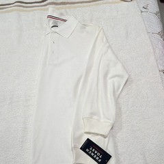 French Toast Boys Long Sleeve Pique Polo Shirt White XL (14/16) Cotton Blend