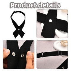 Clip On Ties for Men Women Red Bow Ties for Boys Girls Plaid School Black