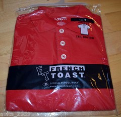 New! FRENCH TOAST School Uniforms Boys Sz 4 Short Sleeve POLO Shirt Red