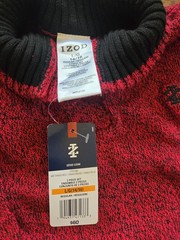 NWT Izod Boys Ribbed Red Sweater & Plaid Button-Up Dress Shirt Set 14/16
