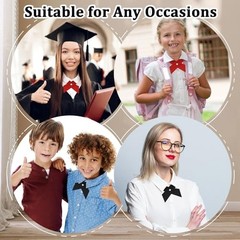 Bow Ties for Women Criss-Cross Tie Adjustable Pre Tied Bowtie Solid Black Red