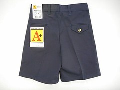Boys A+ Navy Relaxed Fit Pleated Front Uniform Shorts Sizes 8Reg. – 10Reg.