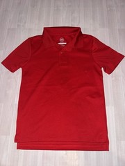 Wonder Nation Boys Red Polo Shirt S (6-7) Polyester Uniform Short Sleeve