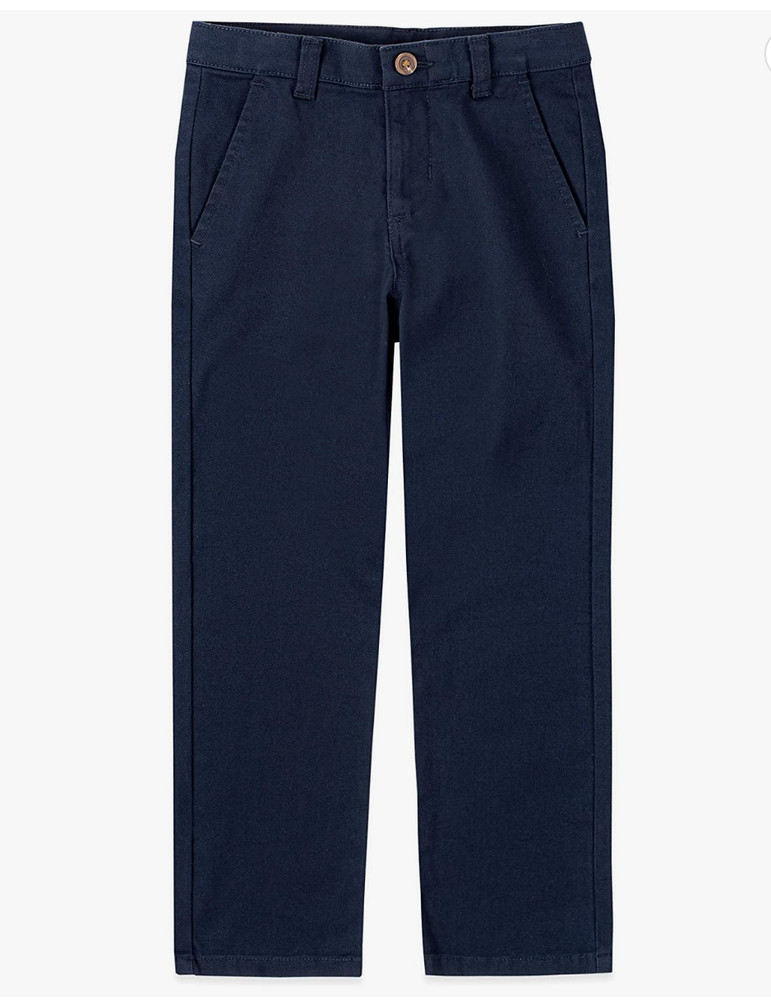 Chaps Boys’ School Uniform Pleated Twill Pant – Navy – 20 Husky