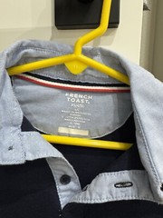 French Toast School Uniform Unisex Long Sleeve Collar Shirt Navy blue XS 4/5