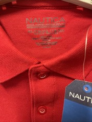 Nautica NWT Boys School Uniform Red Long Sleeve Shirt XL 18/20