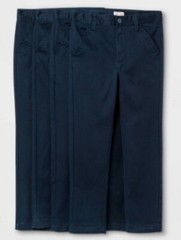 Cat & Jack Boy’s 4/Pack Flat Front Stretch Uniform Chino Pants Dark Blue Size 5