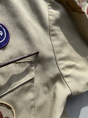 Kid’s Boy Scouts of America Shirt Beige Uniform Official L Chief Outdoors Camp