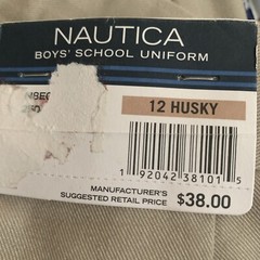 Nautica Boys’ School Uniform Performance Short Khaki Size 12 Husky
