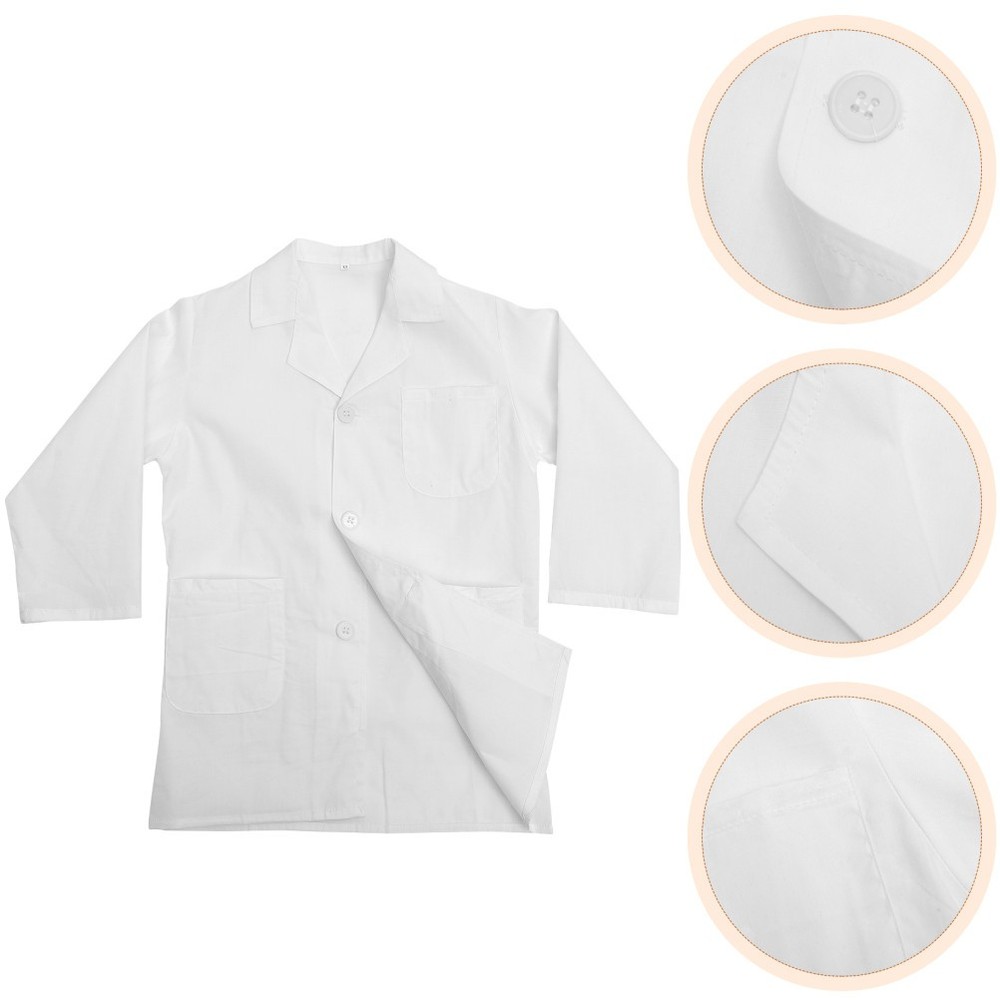 Kids Lab Coat for Kids White Durable Scientist Costume Comfortable and Simple