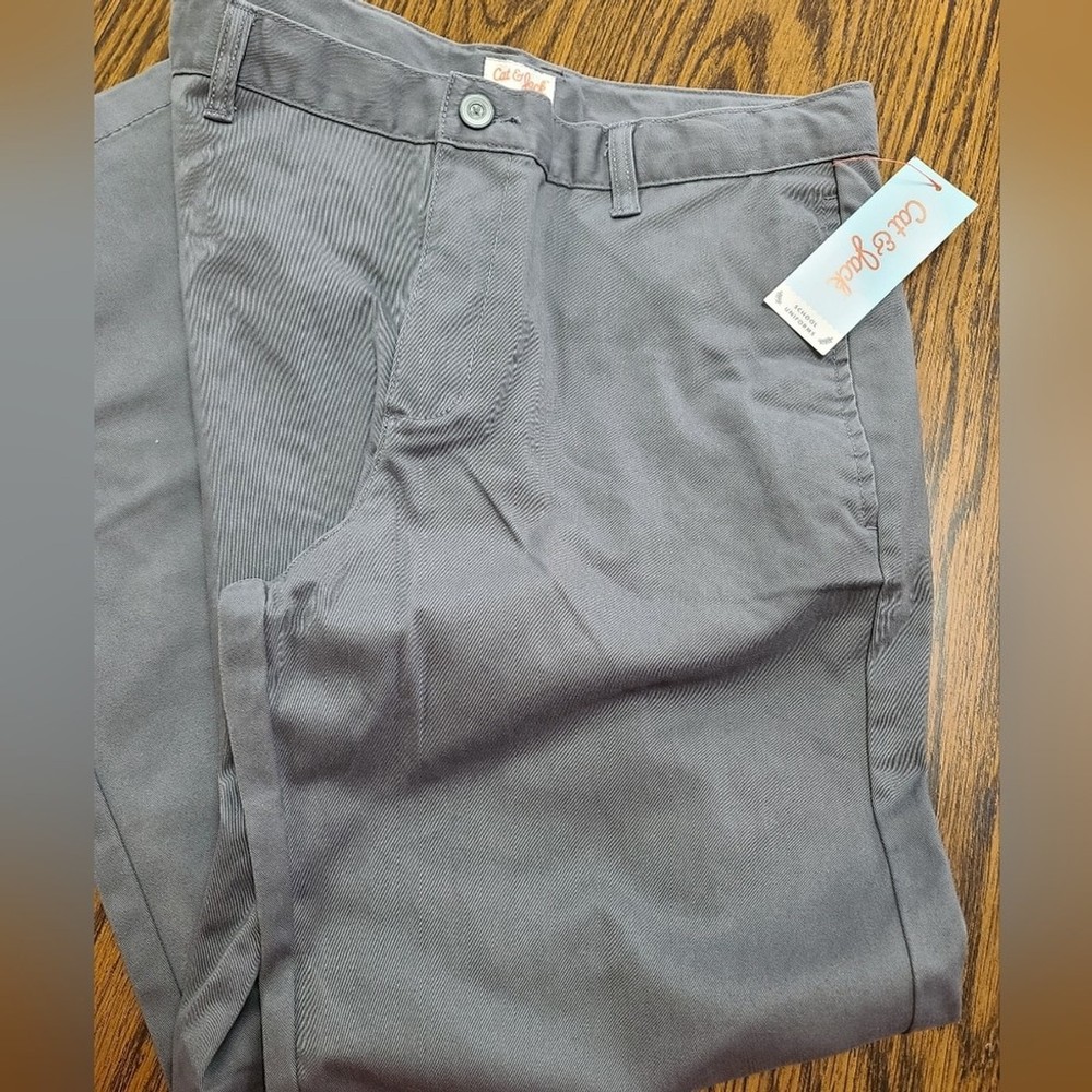 Boys School Uniform Pants Husky Gray Cat & Jack NWT 16