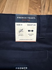 French Toast (Sz6 w22.5) Boy’s Performance Uniform Shorts Adjustable Waist, Navy