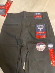 Chaps Boys’ Approved Schoolwear Black Flat Front Pants Size 14 Slim NEW!