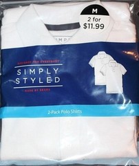 Simply Styled Boys’ Uniform White 2-Pack Polo Shirts LARGE (10/12)