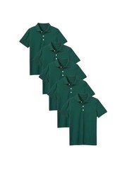 5-Pack Hunter Green Boy’s School Polo Shirts~60% Cotton/40 Poly~Tagless~sz L 9Y