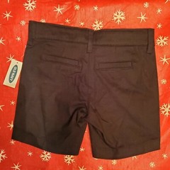 Old Navy Unisex Youth Shorts Black Khaki School Uniform Pants Child Size 5 NWT