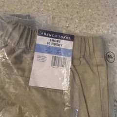 NWT! 4 Pair Of Boys French Toast Khaki Uniform Shorts 10 Husky