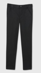 Cat & Jack Boys Flat Front Stretch Uniform Skinny Pants Color Ebony Size 5