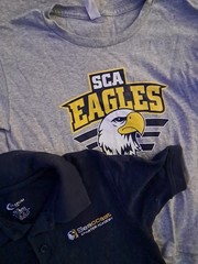 2 T-shirts and 1 piqué unisex 5/6T.School uniforms.Seacost Charter Academy.