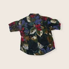 VTG 80s Youth Boys 6/7 Short Sleeve Button Up Shirt Abstract SMALL Hip Hop