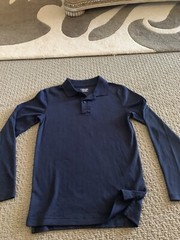 Cherokee Boys Uniform Long Sleeve Polo Size L (12/14) Blue