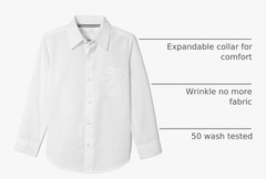 French Toast Boys’ 16 Long Sleeve Dress Button Shirt School White NEW