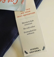 Cat & Jack School Uniform Long Sleeve Polo Navy Blue Size S 6/7